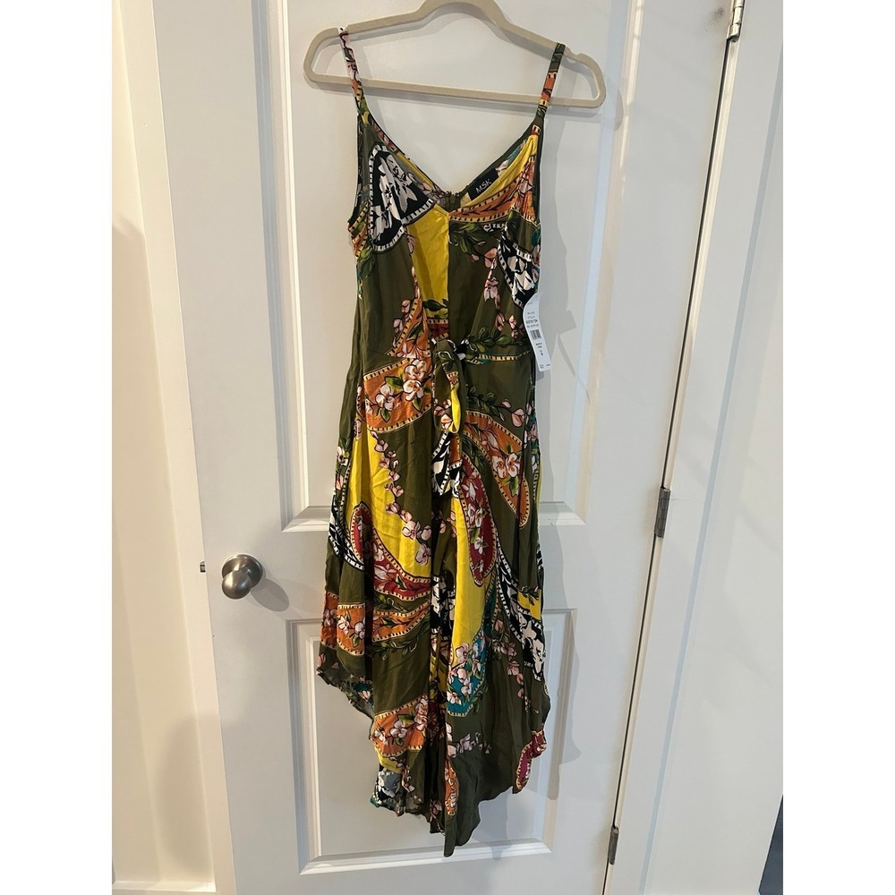 NEW MSK Jumpsuit size M Wide Leg Summer Floral CottageCore Hobo Hippie